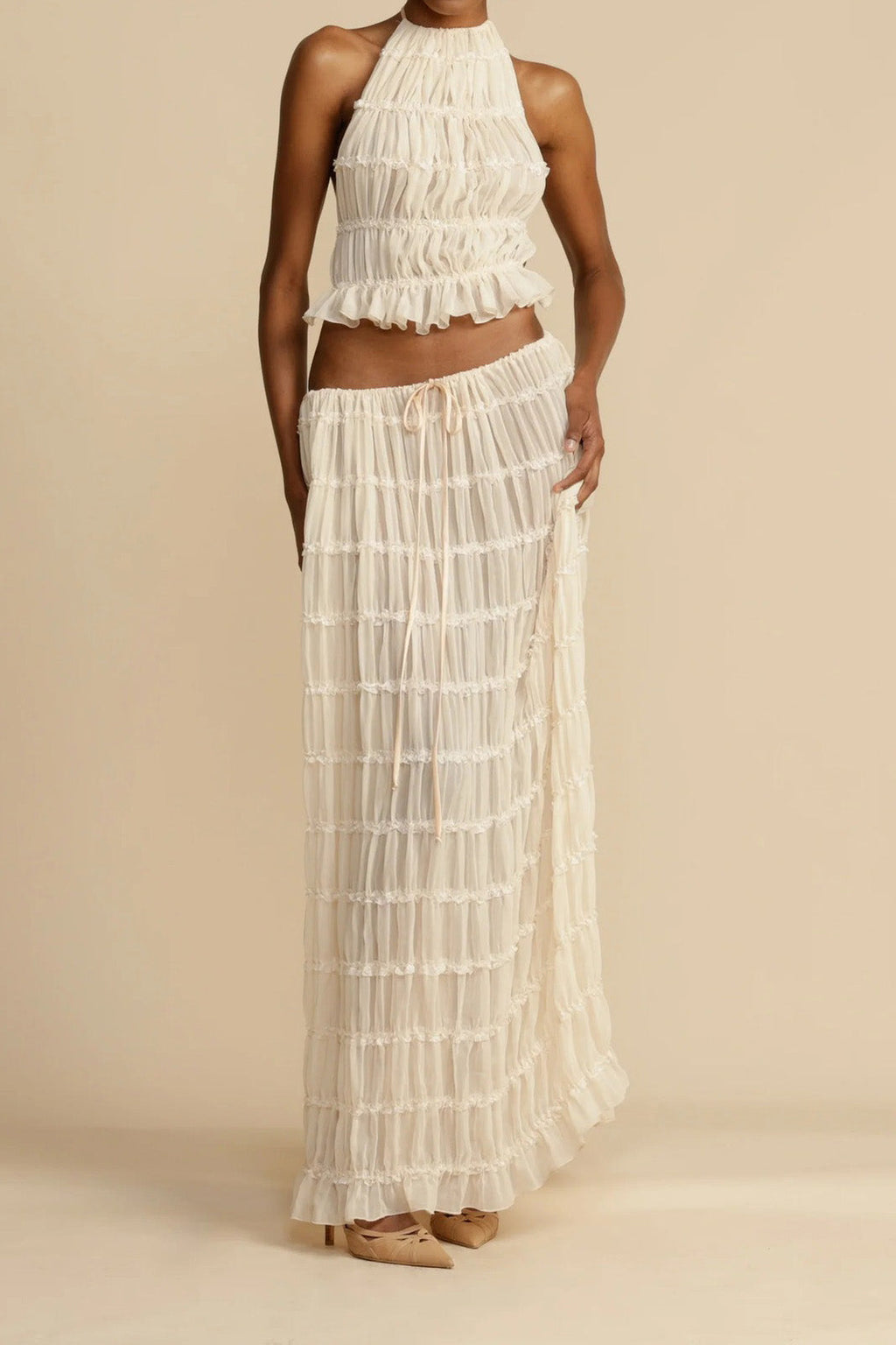 Summer Backless Ruched Dress Set Lavish Daily