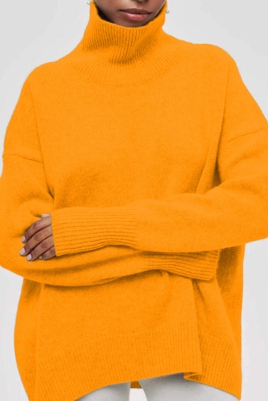 Oversized Knitted Turtleneck Sweater Lavish Daily