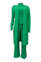 Mock Neck Rib-Knit 3-Piece Cardigan Set Lavish Daily