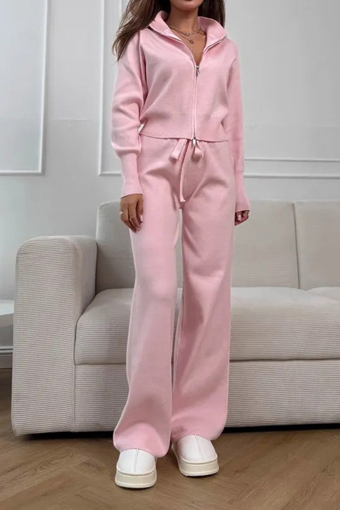 Double-Zip Slim Fit Sweater Set Lavish Daily