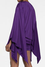 Cowl Neck Batwing Sleeve Mini Dress Lavish Daily