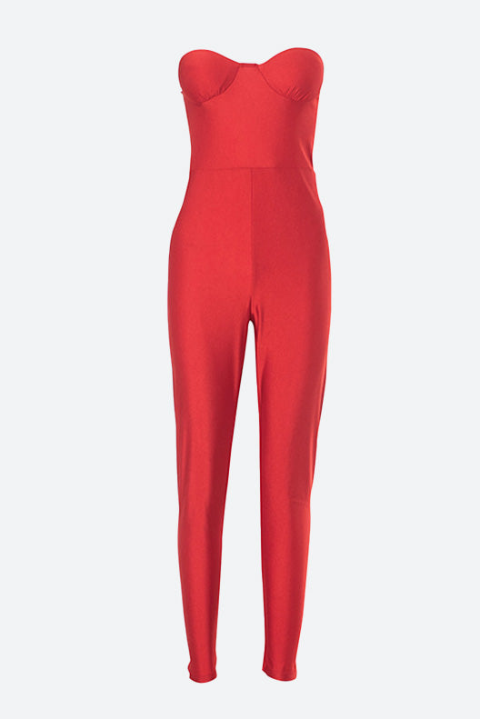 Strapless Booty scrunch Jumpsuit Lavish Daily