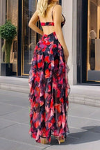 Ruffle Sheer Maxi Dress Lavish Daily