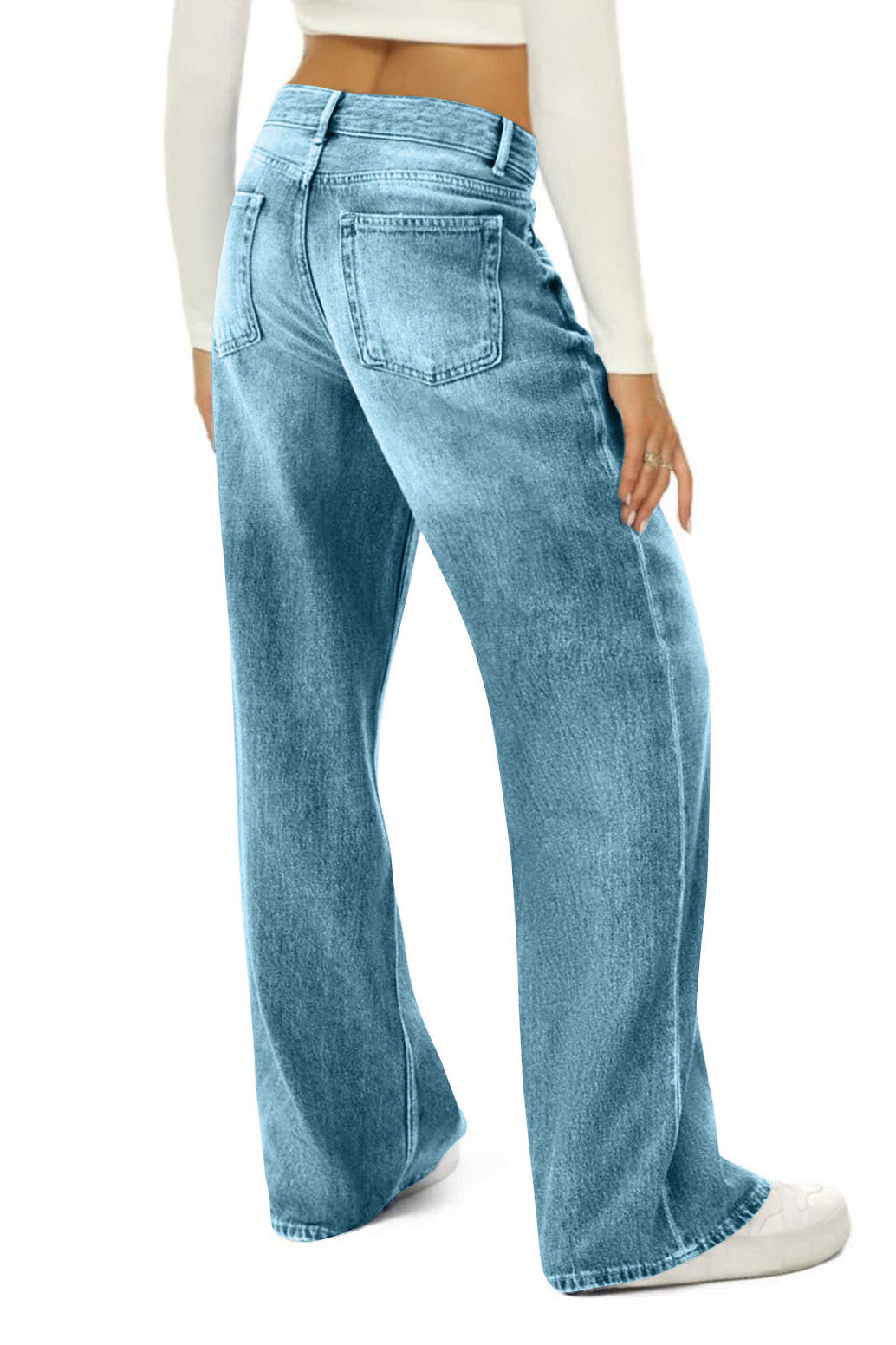 Vintage High Waist Wide Leg Floor Length Jeans Lavish Daily