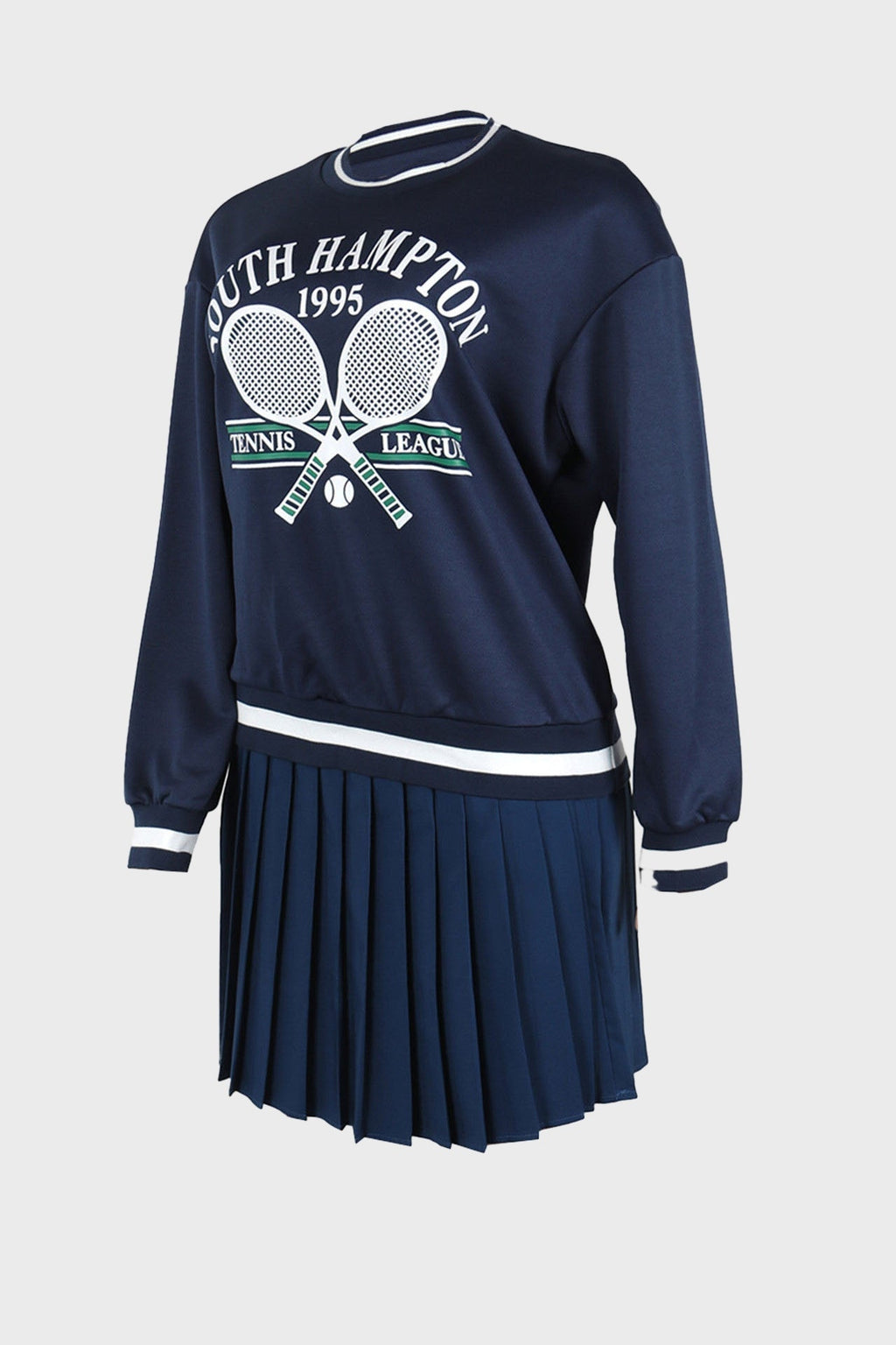 Tennis Letter Print A-line Pleated Skirt Sets Lavish Daily