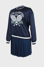 Tennis Letter Print A-line Pleated Skirt Sets Lavish Daily