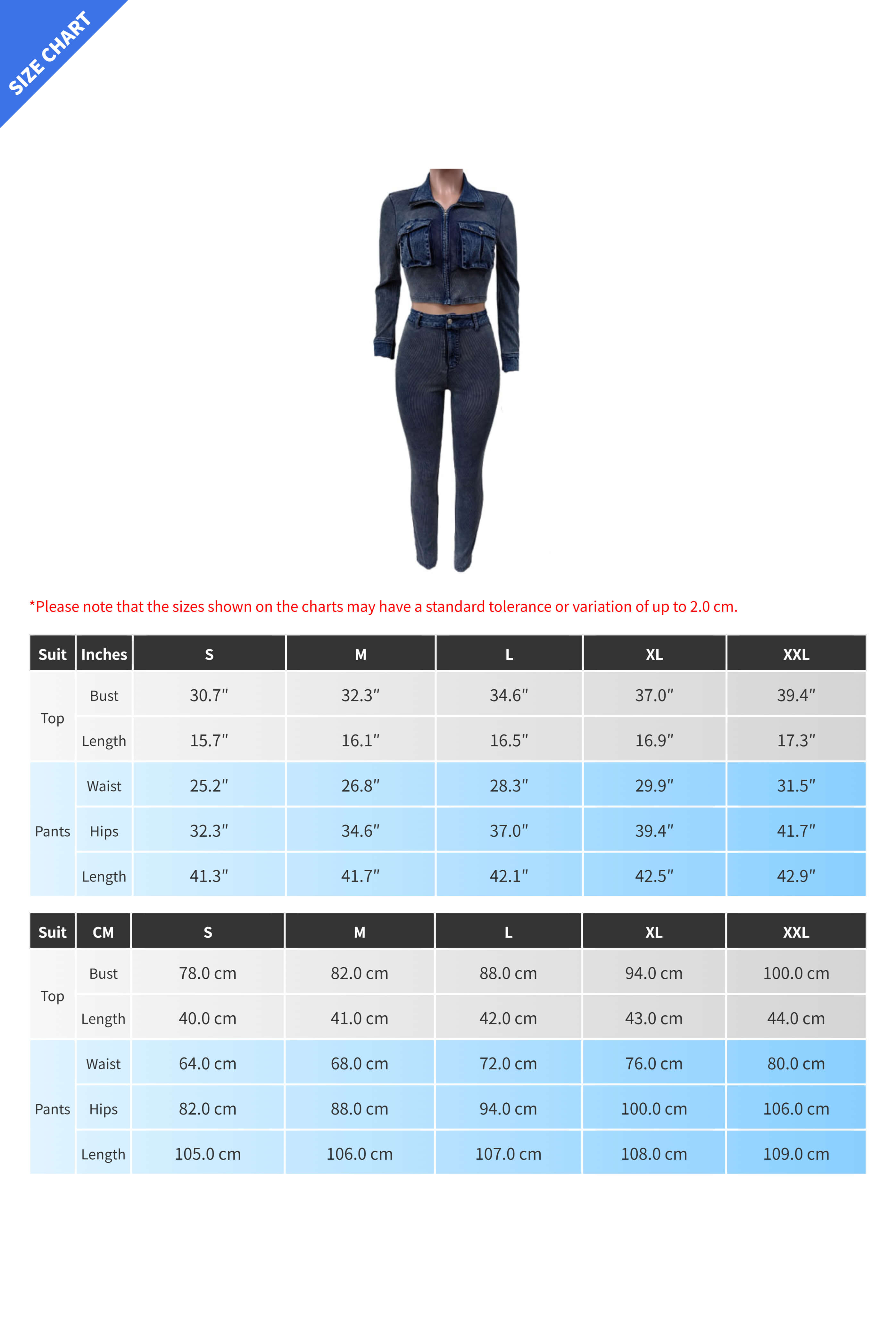 Ribbed Stretch Denim Two Piece Set Lavish Daily