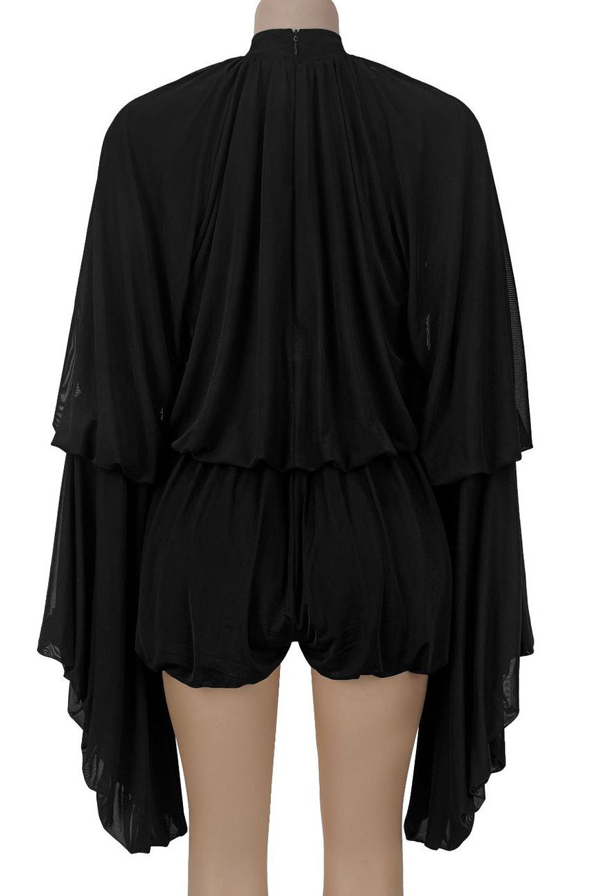 Dream Ruffle Draped Romper Lavish Daily