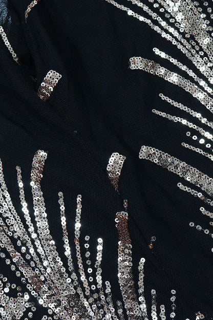 Sequin Lantern Sleeve Party Jumpsuit Lavish Daily