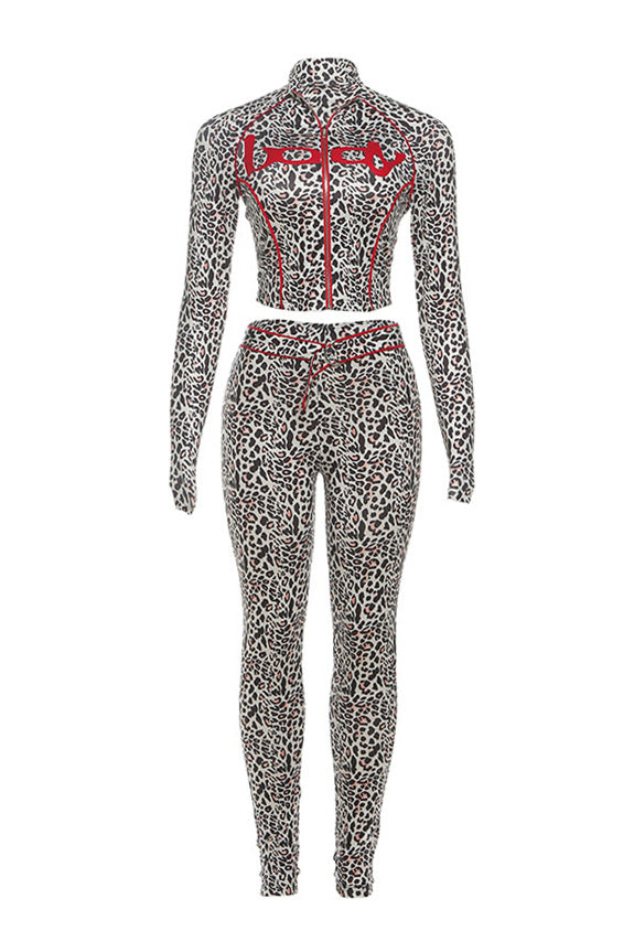 Leopard Print Sporty 2-Piece Set Lavish Daily