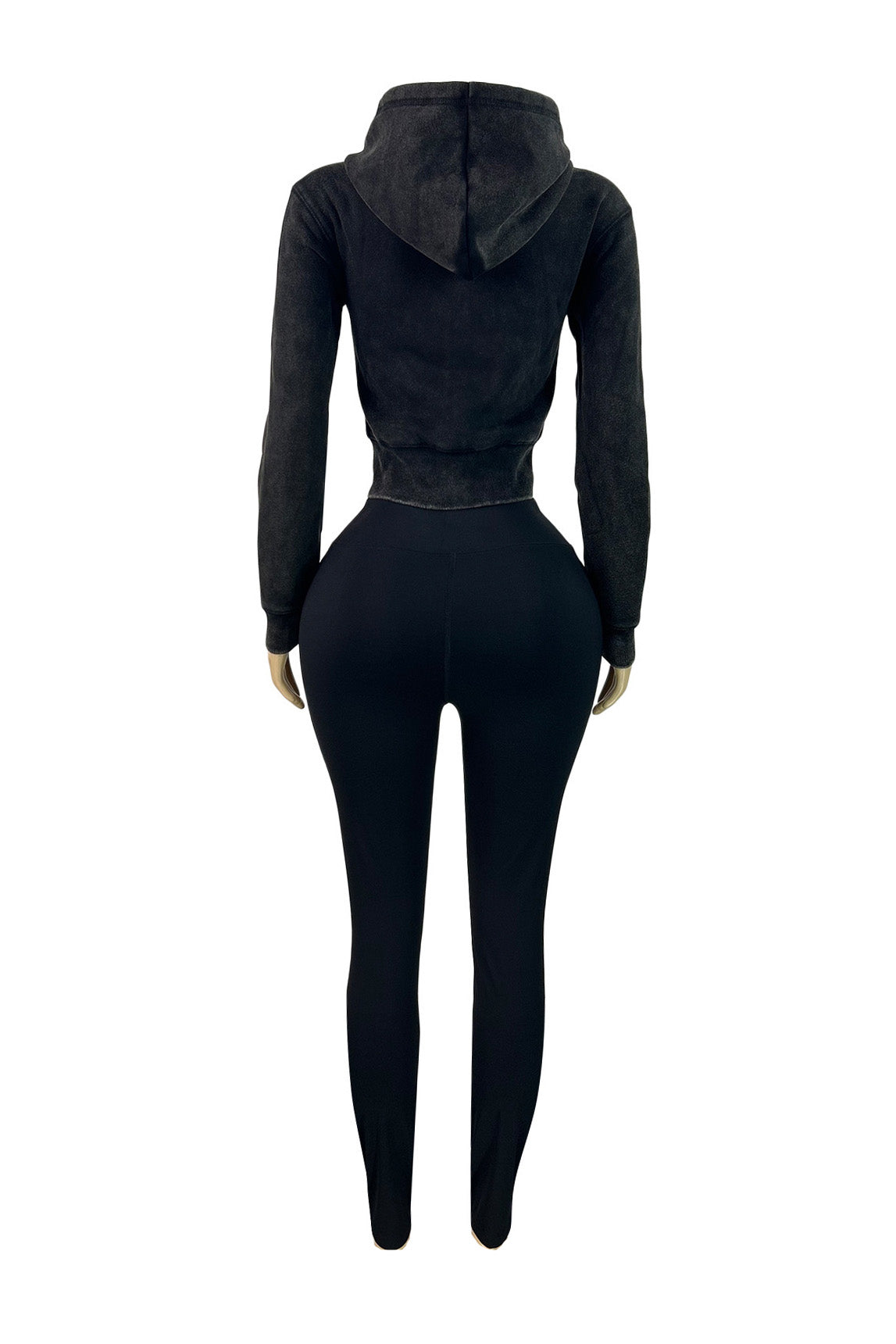 Washed Fleece Hoodie and Yoga Pants Set Lavish Daily