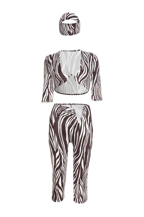 Abstract Print U-Bar Capri Set Lavish Daily