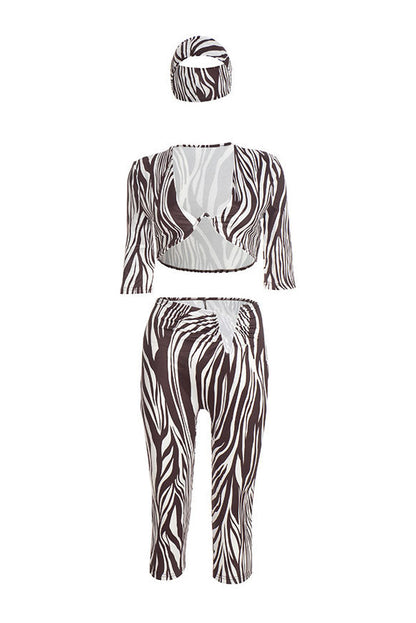 Abstract Print U-Bar Capri Set Lavish Daily