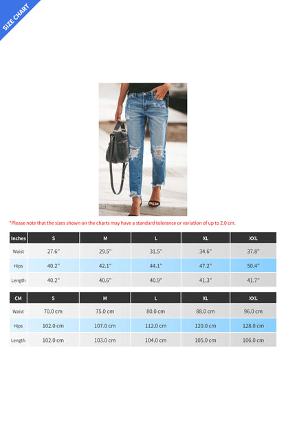 Distressed Raw Hem Jeans Lavish Daily