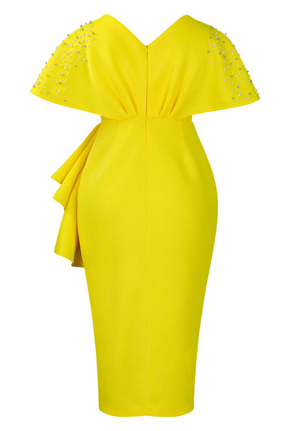 Beaded Ruffled Split Party Dress Lavish Daily