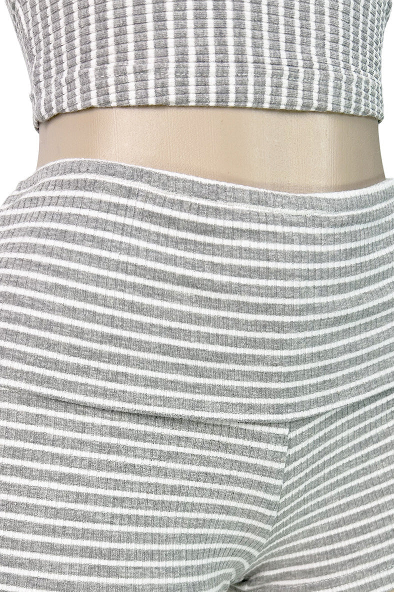 Striped Ribbed Tube Top & Shorts Set Lavish Daily