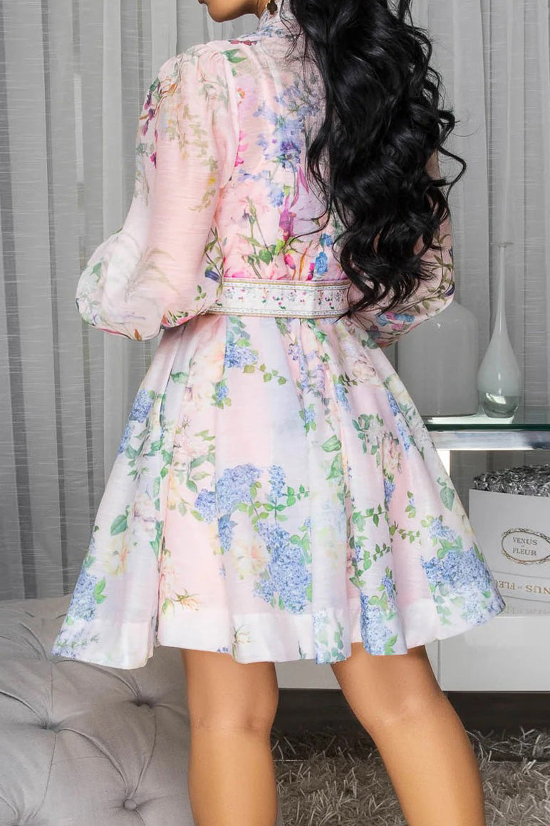 Multi-Color Belted Dress Lavish Daily
