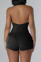 Halter Neck Pocket Slim-Fit Backless Rompers Lavish Daily