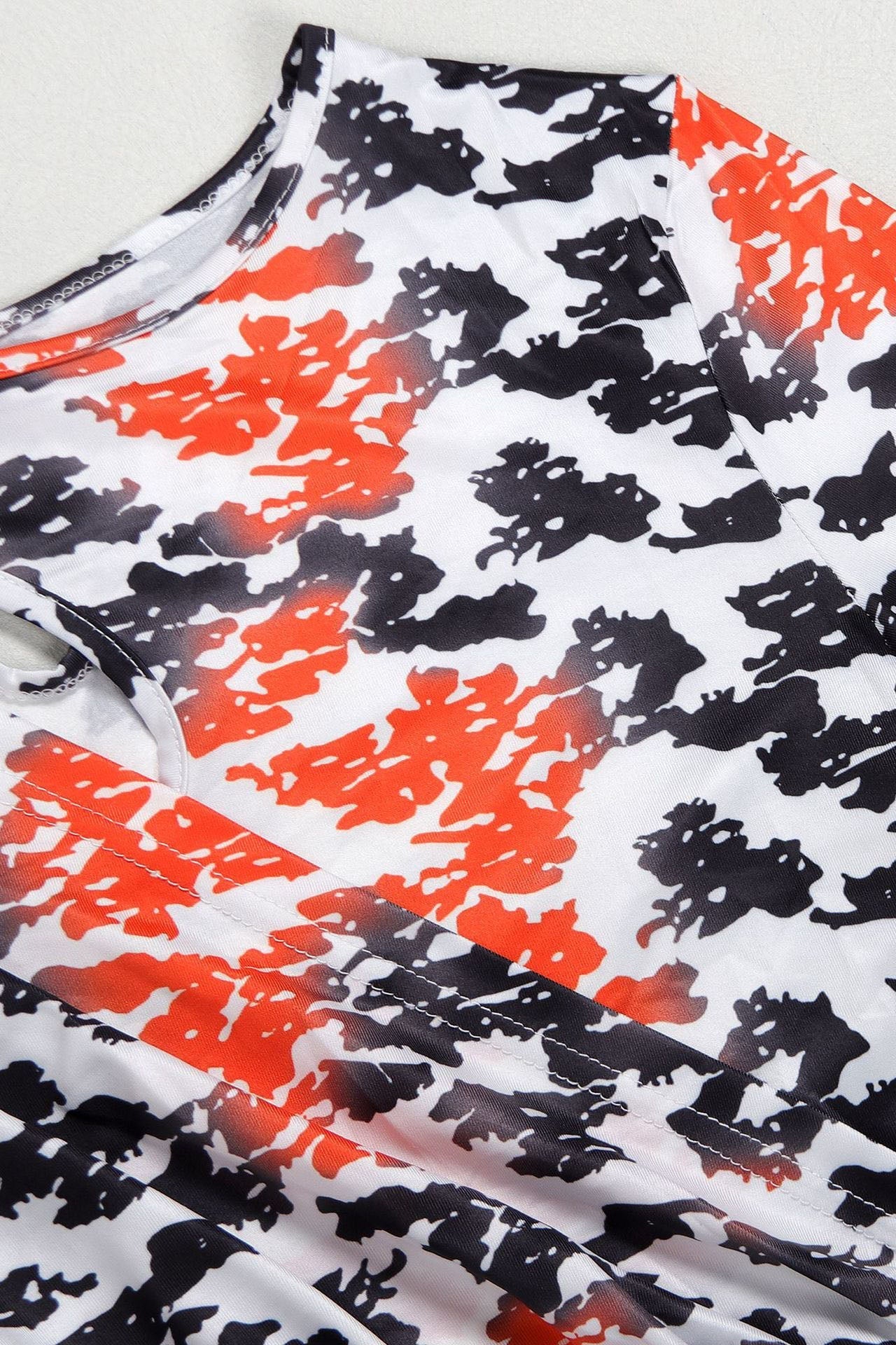 Printed Bodycon Back Slit Dress Lavish Daily