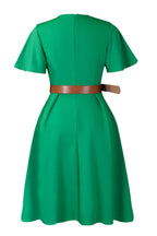 V-Neck Flare Sleeve Casual A-Line Dress Lavish Daily