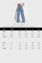 High Waist Flap Pocket Side Cargo Jeans Lavish Daily