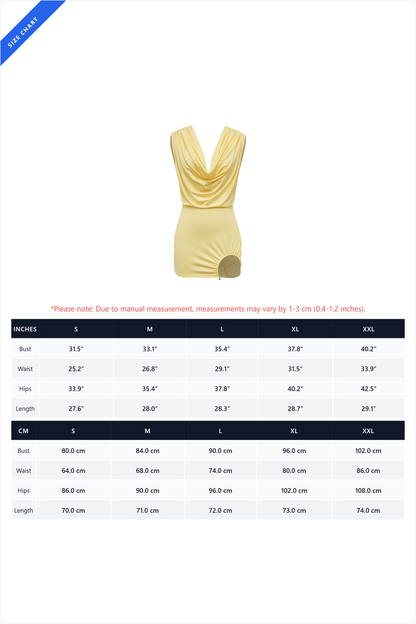 Cowl Neck Spiral Hardware Cutout Mini Dress Lavish Daily