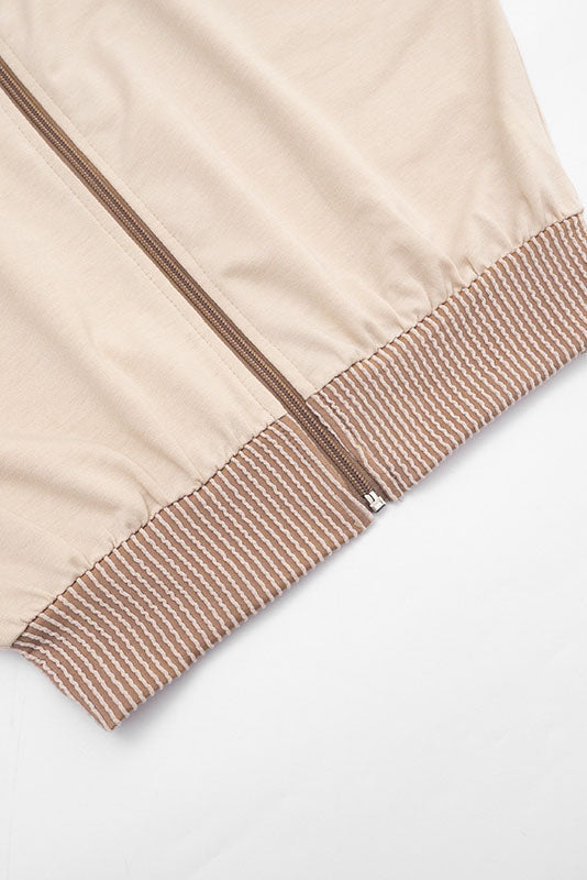 Contrast-Panel Zip Hoodie & Shorts Set Lavish Daily