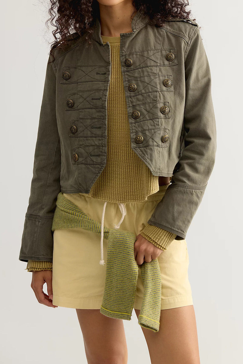 Cropped Vintage Military Band Jacket Lavish Daily