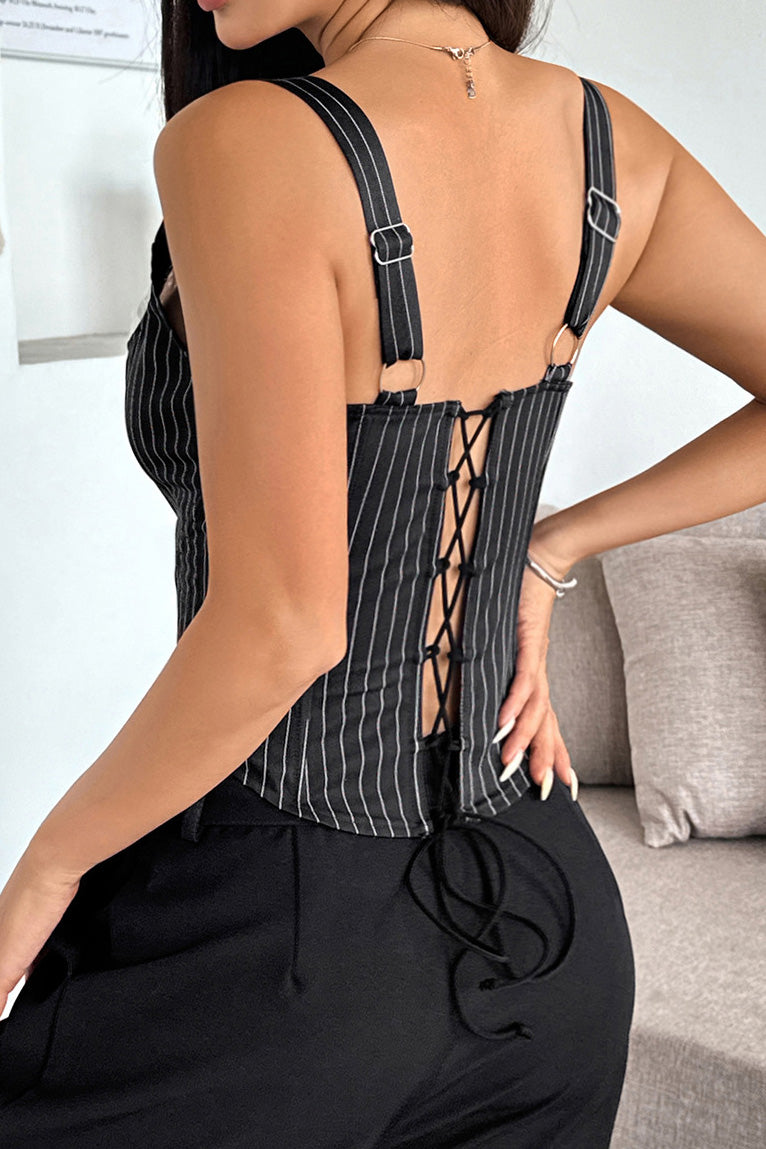 Striped Colorblock Bustier Tank Top Lavish Daily