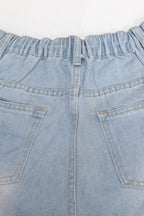 Distressed Cargo Jeans with Multi Pockets Lavish Daily