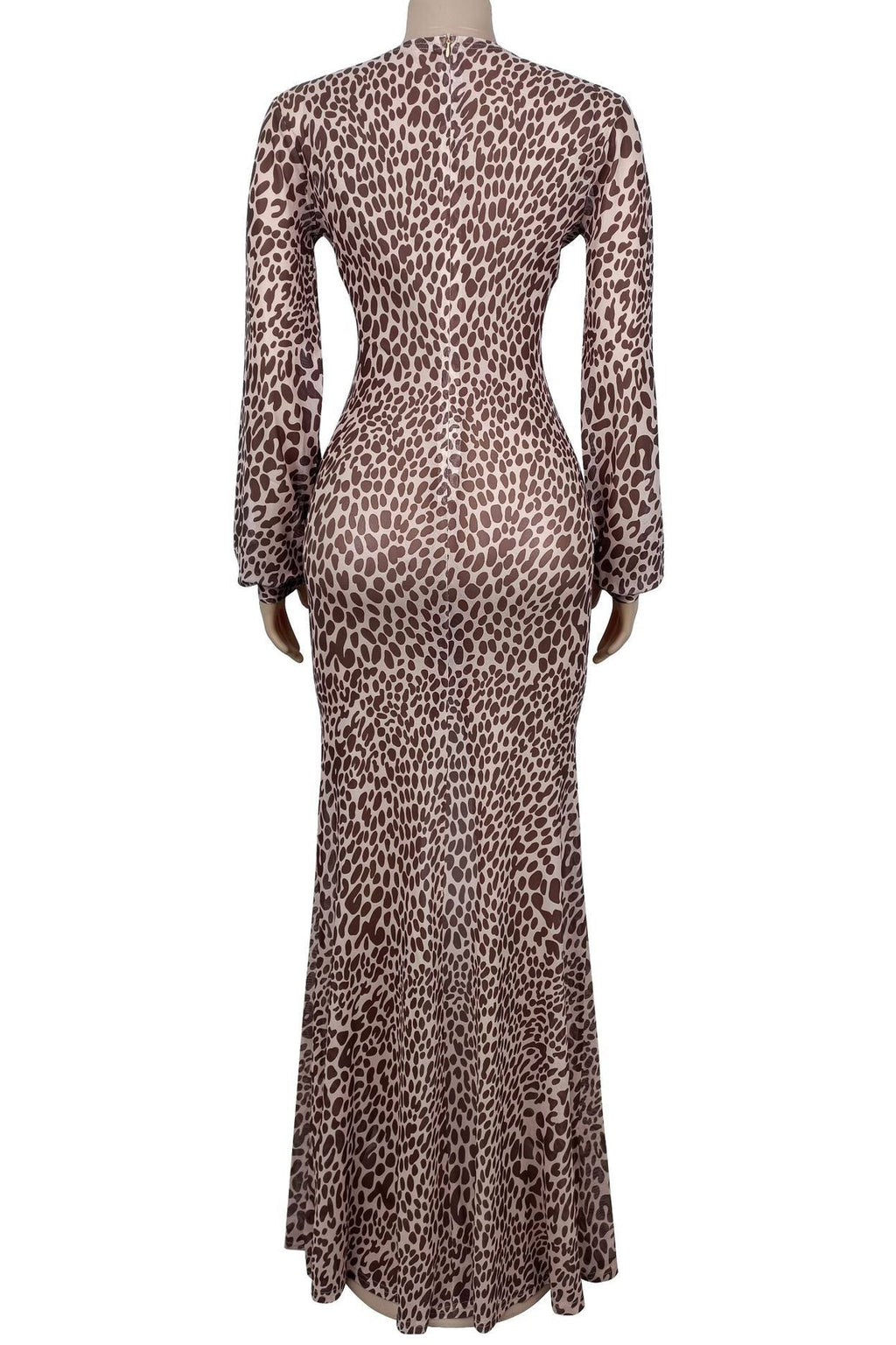 Deep V Leopard Print Bodycon Dress Lavish Daily