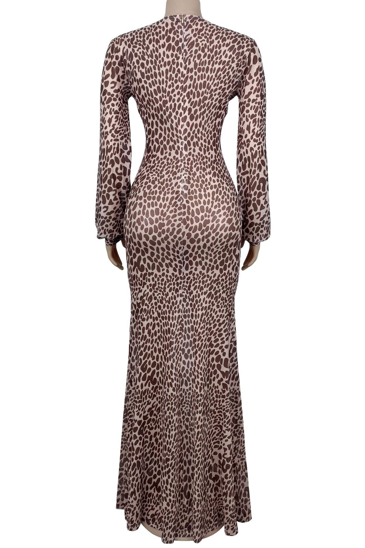 Deep V Leopard Print Bodycon Dress Lavish Daily