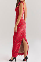 Sleeveless Lace Backless Maxi Dress Lavish Daily