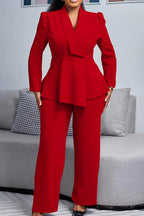Lapel Blazer & Pants Set Lavish Daily