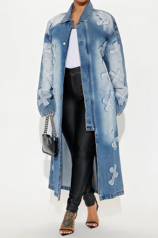 Cross Your Mind Denim Coat Lavish Daily
