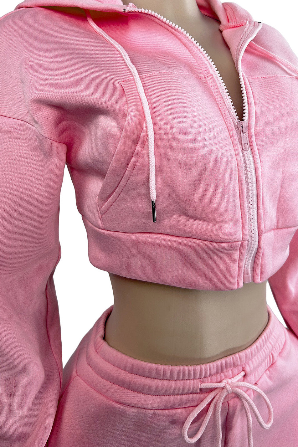 Fleece Hoodie Zip Jacket and Flare Pants Set Lavish Daily