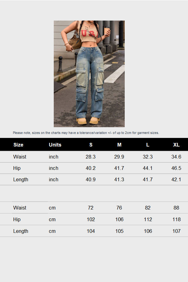 Washed Street Cargo Jeans Lavish Daily