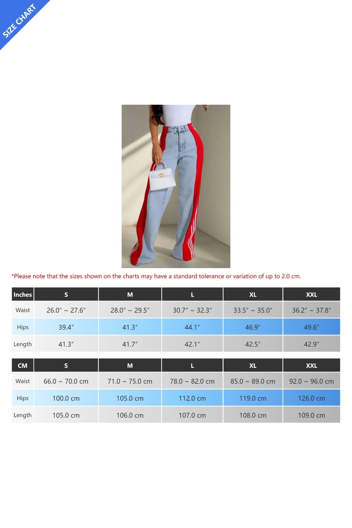 Wide Jeans with Wide Contrast Side Lines-Light Blue Lavish Daily