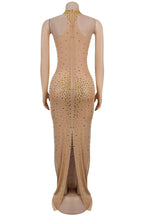 Sheer Mesh Rhinestone Bodycon Dress LavishDaily