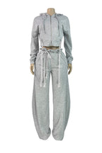 Drawstring Hoodie & Wide Leg Pants Set LavishDaily