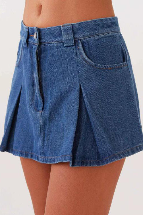 Denim Vest Skirt Sets Lavish Daily