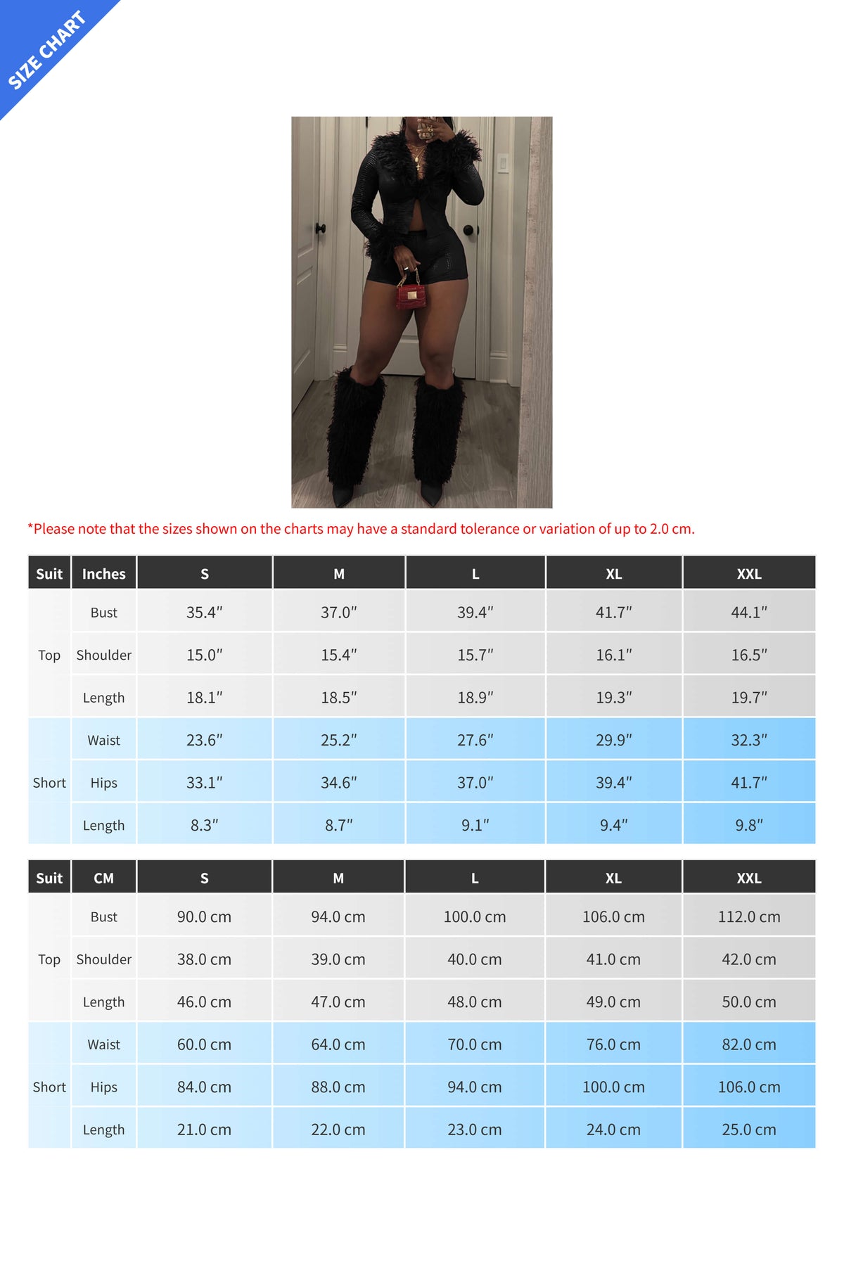 Fur Collar & Cuff Metallic Top and Shorts Set Lavish Daily