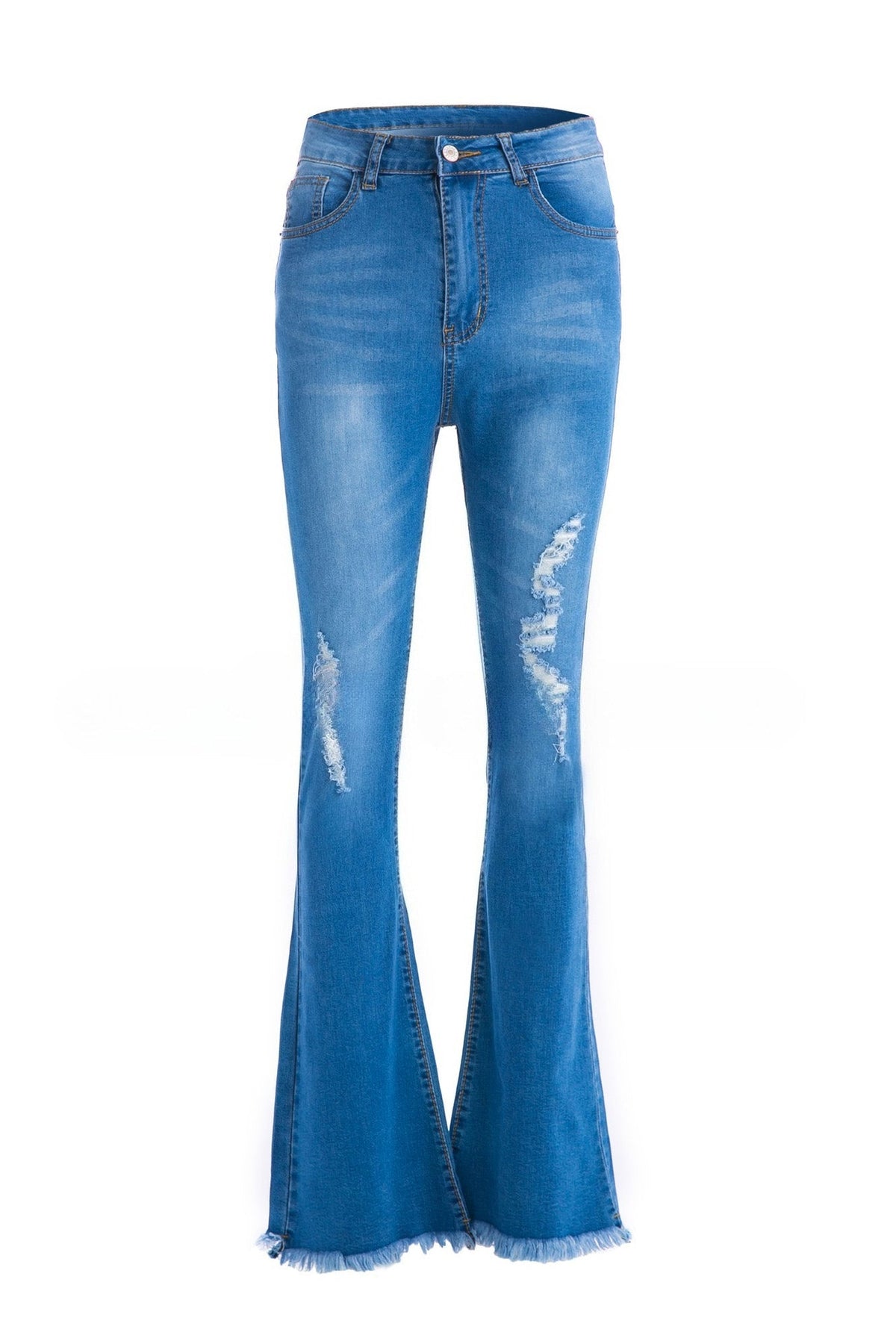 Denim Flare Leg Boyfriend Jeans Lavish Daily