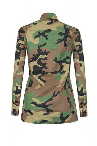 Classic Camo Print Multi-Pocket Jacket Lavish Daily