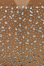 Mesh Rhinestone Long Sleeve Maxi Dress Lavish Daily