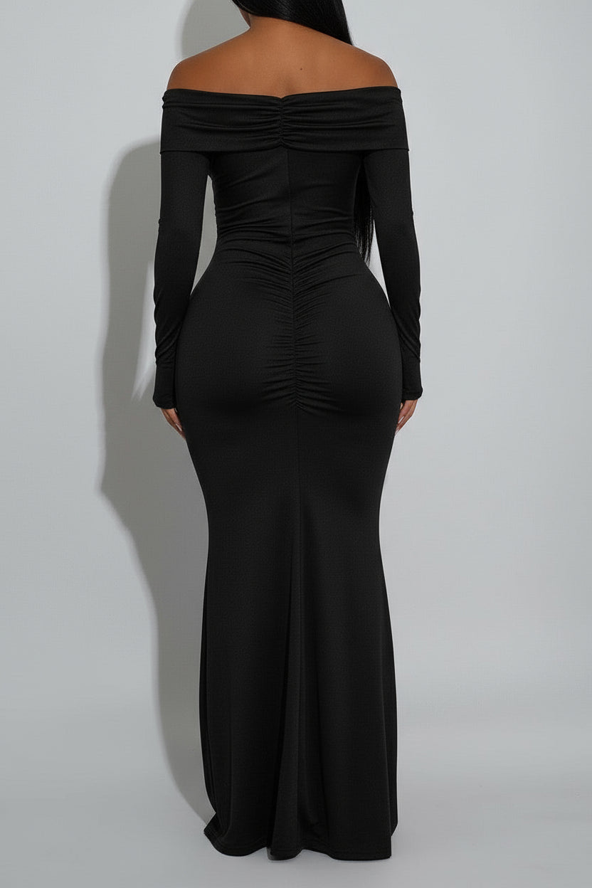 Off-Shoulder Bodycon Dress – Elegant Fit Lavish Daily