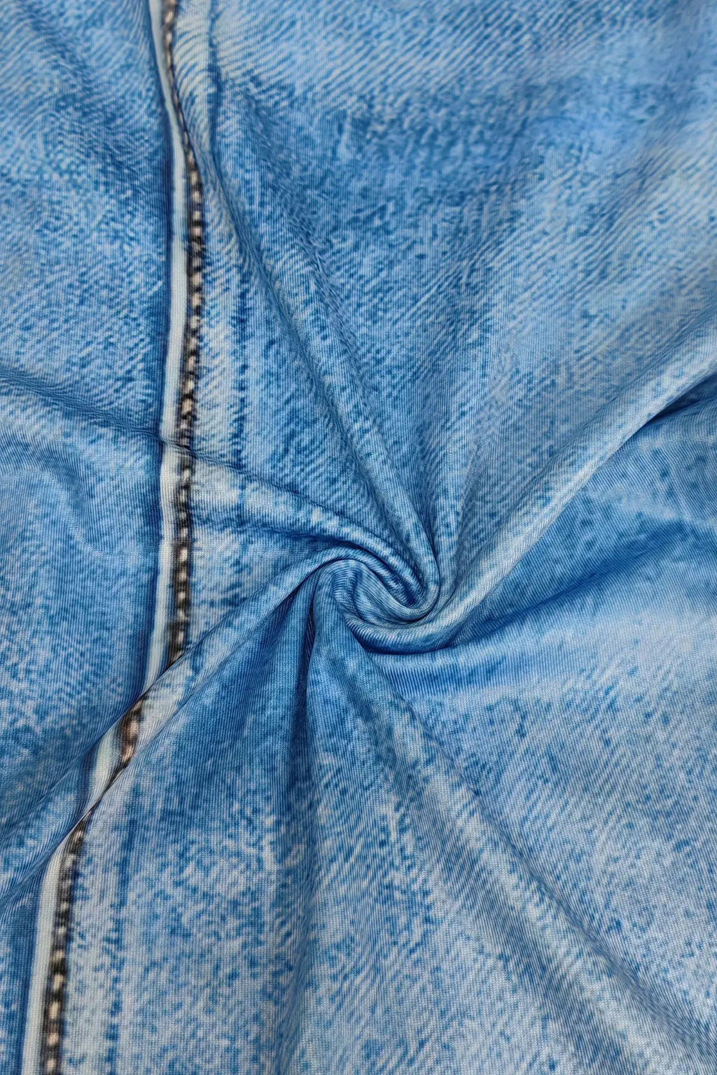 Denim Print Midi Dress Lavish Daily