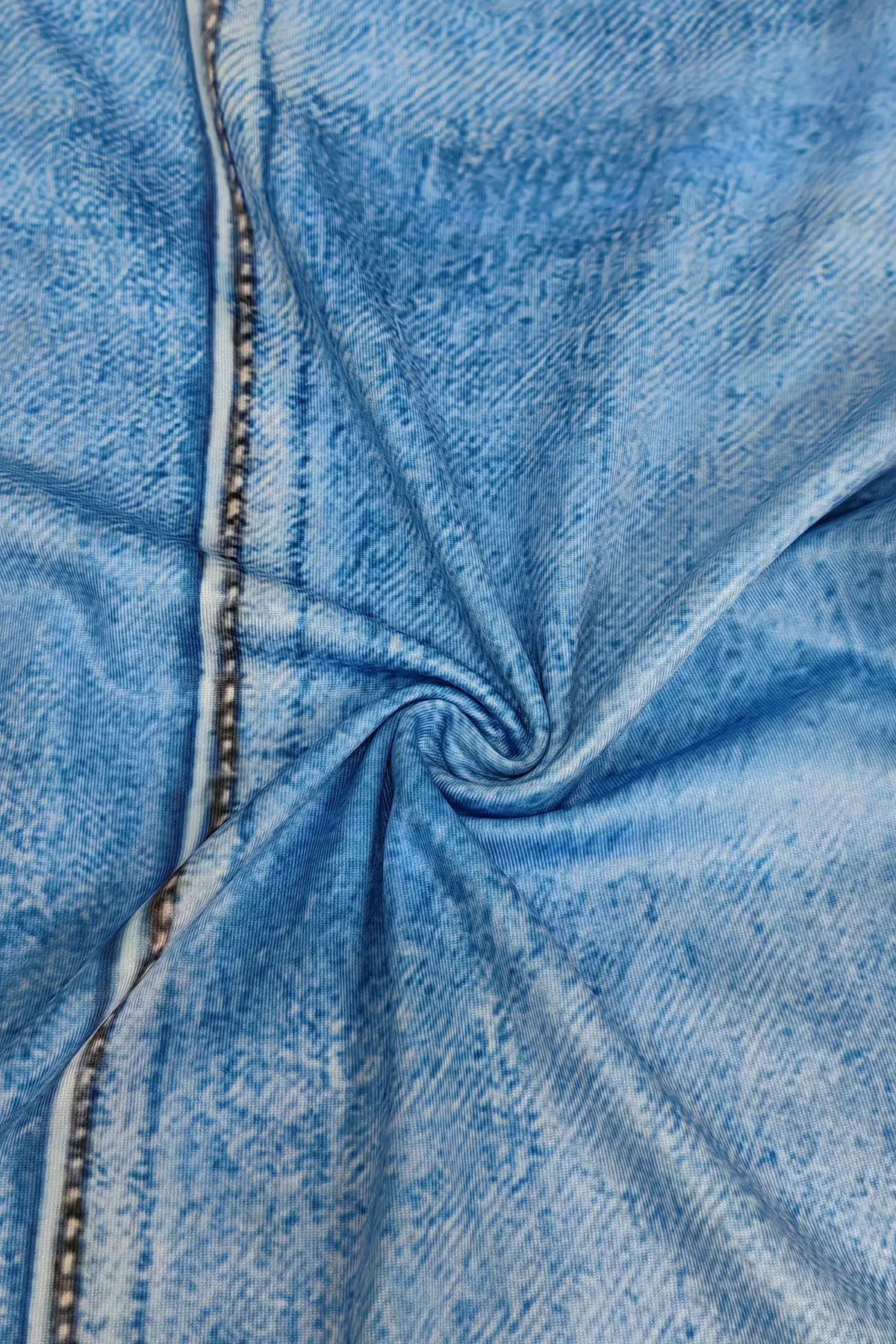 Denim Print Midi Dress Lavish Daily