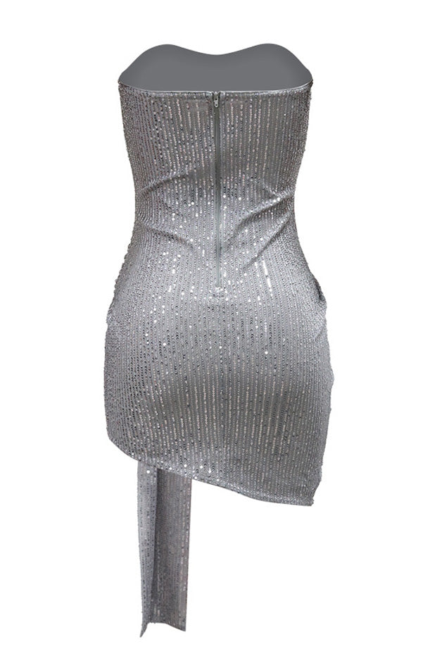 Sequin Strapless Bodycon Party Mini Dress Lavish Daily