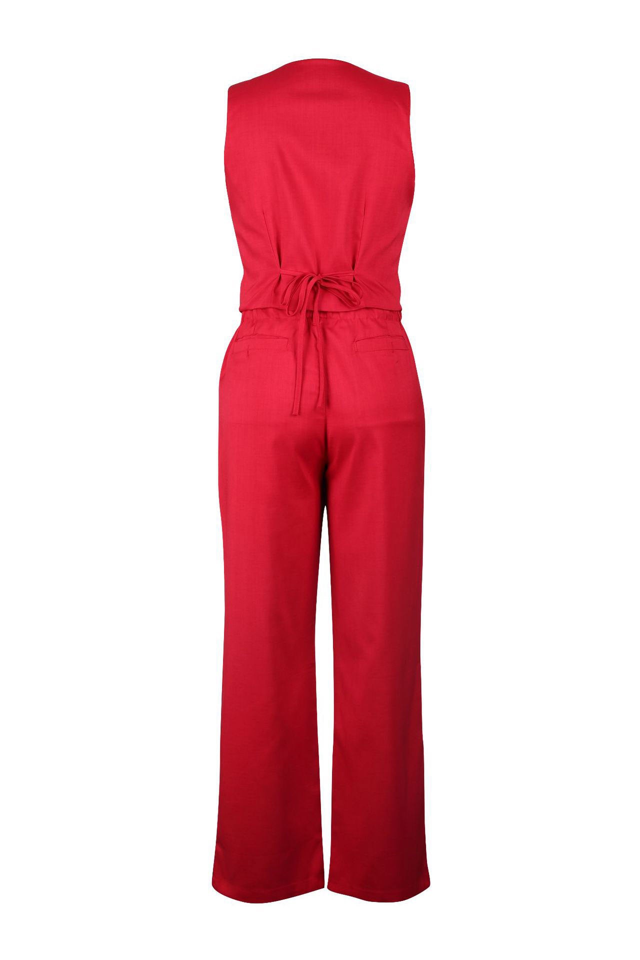 Linen Sleeveless Suit Set for Work Office Lavish Daily